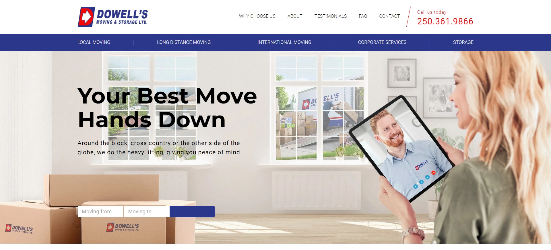 Dowell's Moving Website Screenshot